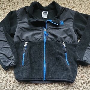 The North Face Black Fleece Jacket with Blue Zipper Tize 4T